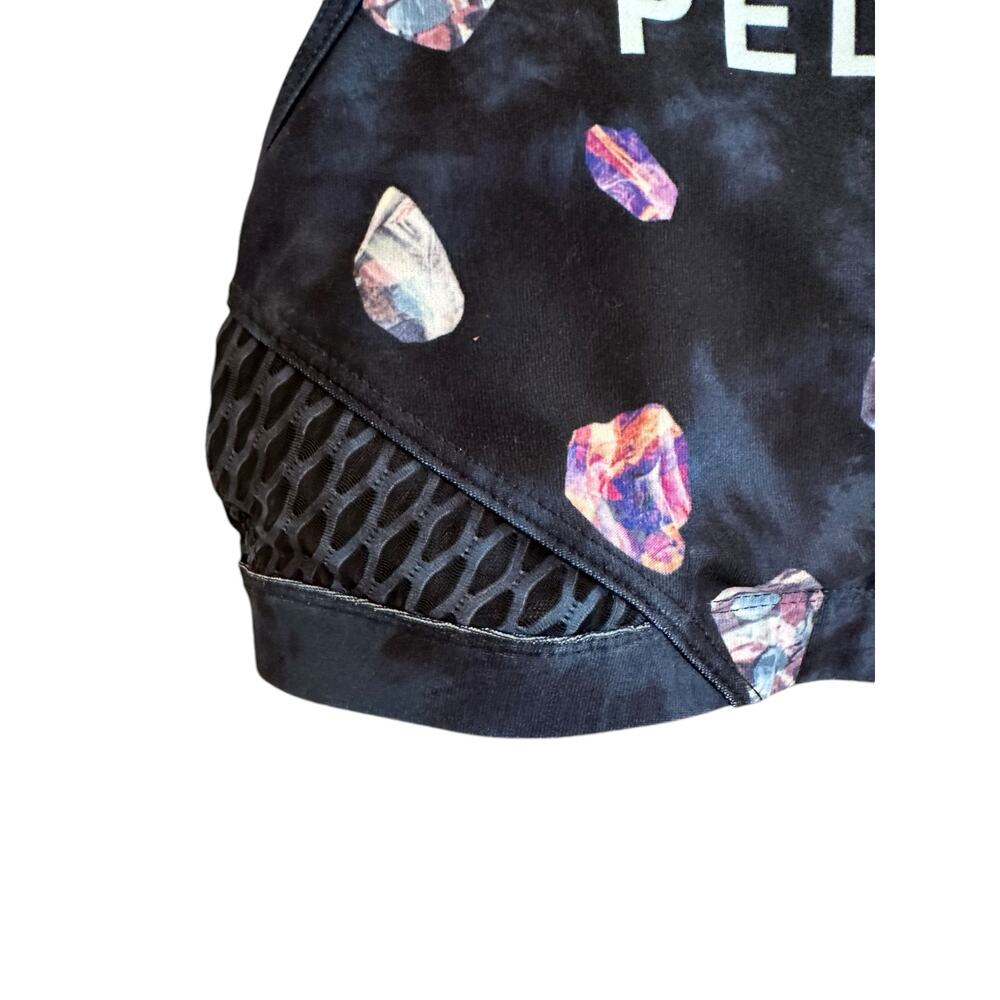 Peloton WITH Asteroid High Neck Bra Back Cut Out Navy Mesh Detail Logo Small - Picture 4 of 7